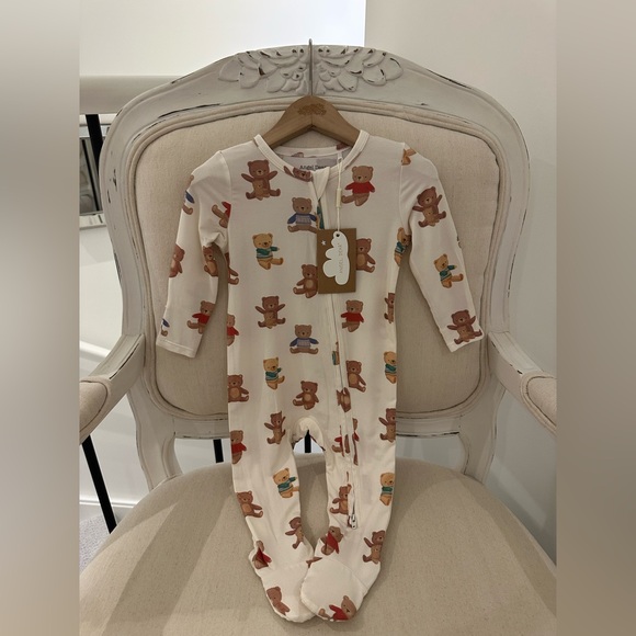 🧸 6~9 Mth Angel Dear Adorable Teddy Bear Print Baby Footie NWT - Picture 10 of 10